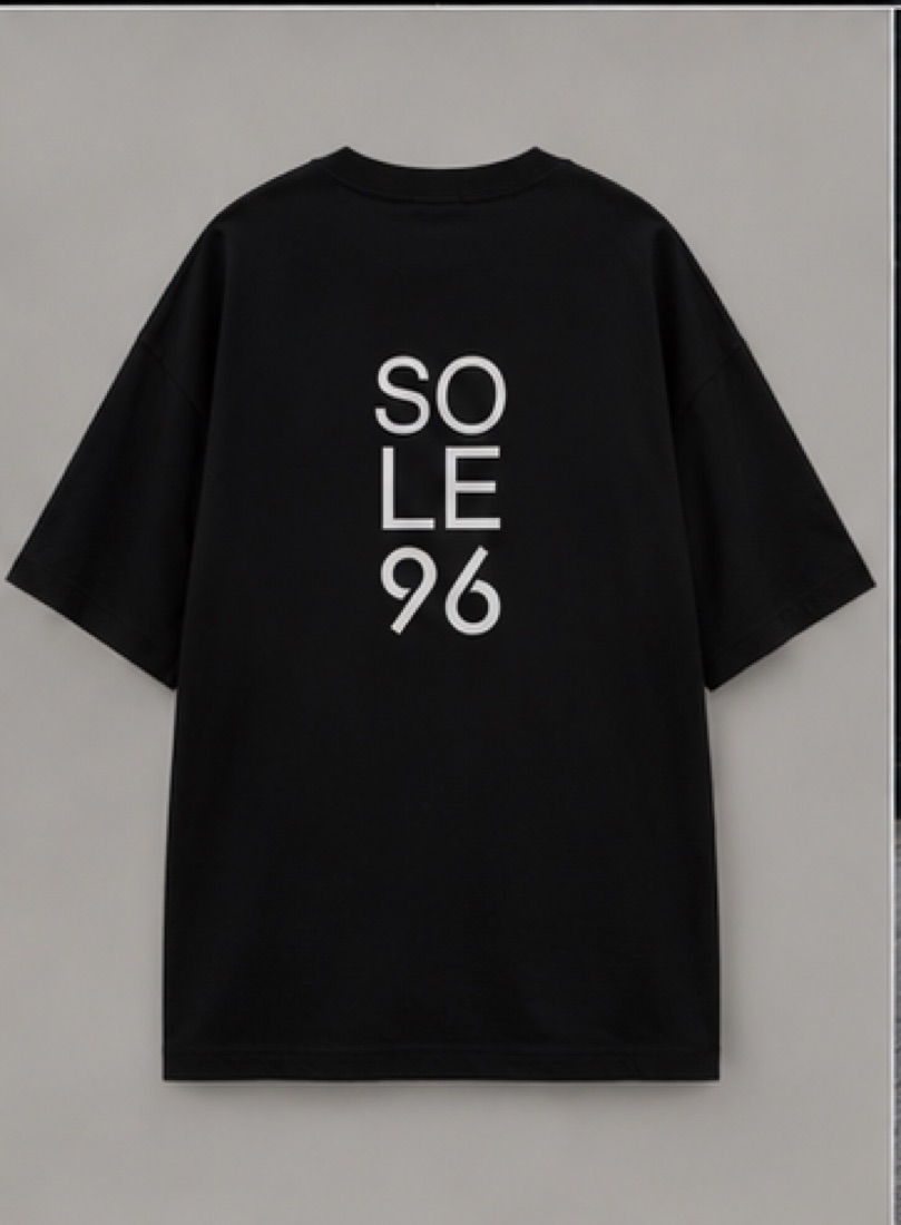 The SOLE 96 tee, logo printed across the back